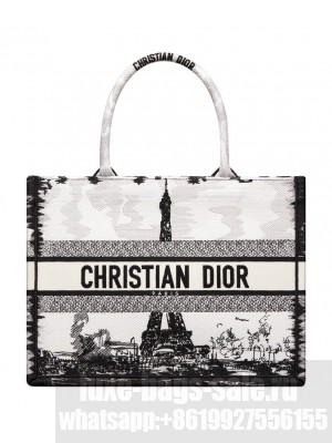 Christian Dior Medium Dior Book Tote White