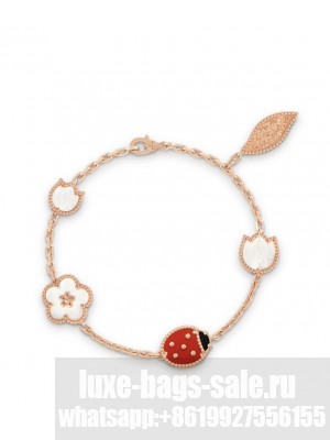 Van Cleef & Arpels Women's Lucky Spring Bracelet, 5 Motifs Red