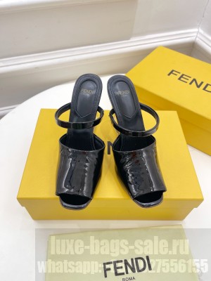 FENDI FIRST 85mm Black Patent leather high-heeled sandals 2022 Collection