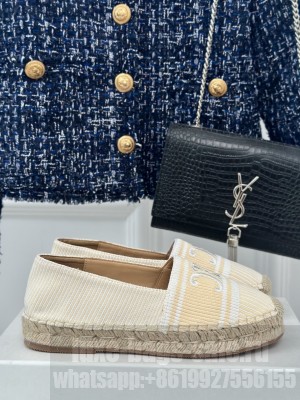 LES ESPADRILLES CELINE IN TRIOMPHE JACQUARD CANVAS BEIGE