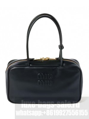 Miumiu Beau Leather Top-handle Bag 5BB172 Black