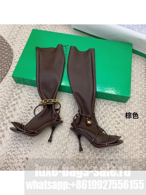 Bottega Veneta DOT 9cm Detachable chain and sphere embellishments high Boots Brown