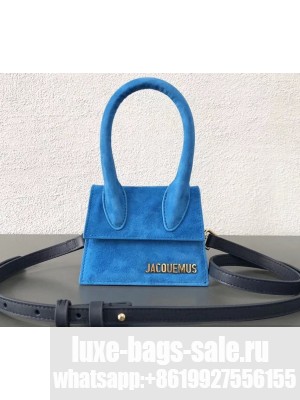 Jacquemus Leather Le Chiquito Micro Bag Suede Blue