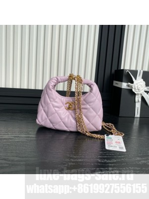 Chanel Shiny Lambskin & Gold-Tone Metal AS4966 pink