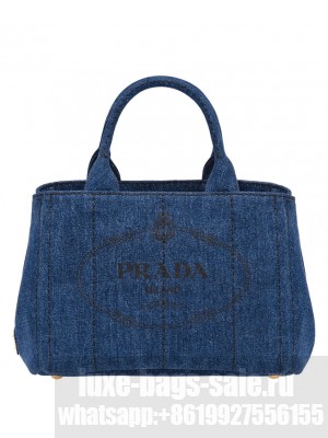 Prada Denim Tote 1BG439 Dark Blue