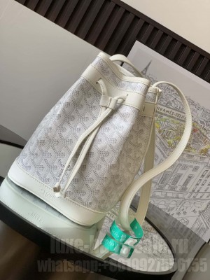 Goyard Petit Flot Bucket Bag White