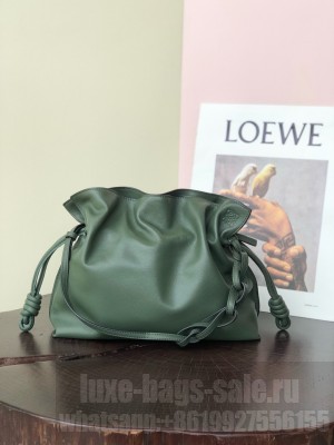Loewe Flamenco Clutch In Nappa Calfskin Dark green