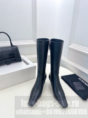 Jil Sander 5cm Calfskin Leather High boots Black