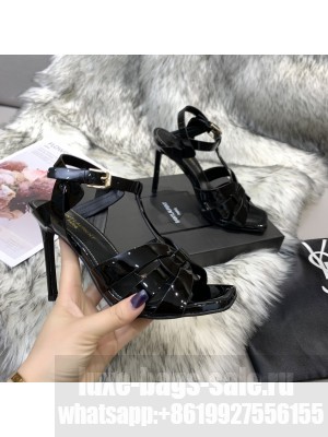 Saint Laurent YSL Patent Calfskin High- Heel Sandals 10cm Apricot 013 2021 Collection
