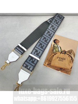Fendi Strap You Shoulder Strap in Steel Grey FF Ribbon  2021 Collection