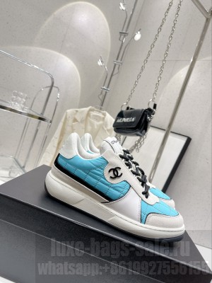 Chanel G39802 Fabric, Suede Calfskin & CalfskinBlue & Light Gray 2023SS 