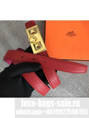 Hermes Width 2.5cm Collier De Chien Buckle Belt Red/Gold