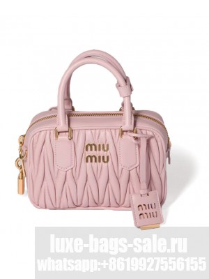 Miu Miu Arcadie Leather Handbag 5BB123 Pink