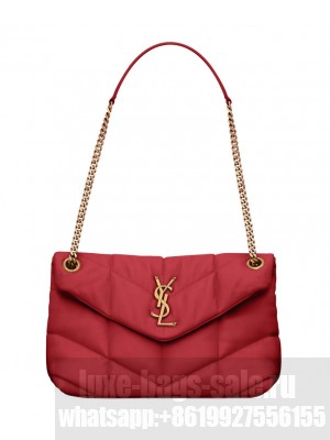 Saint Laurent Puffer Small In Nappa Leather Red