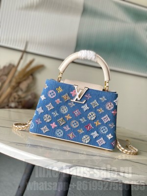 Louis Vuitton Capucines BB M12947 white&Denim Blue