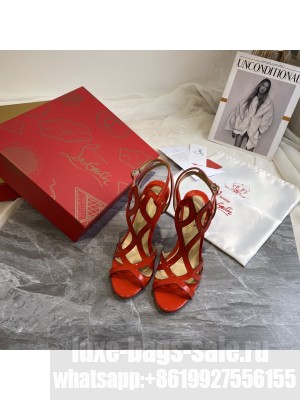 Christian Louboutin Patent Leather Strap Sandals 10cm Red 2021 Collection