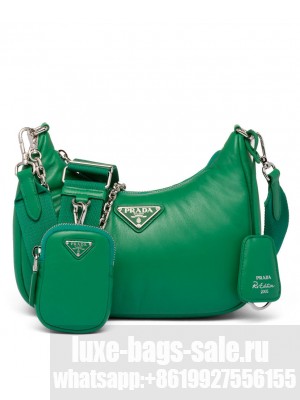 Prada Padded Nappa-leather Prada Re-Edition 2005 Shoulder Bag 1BH204 Green