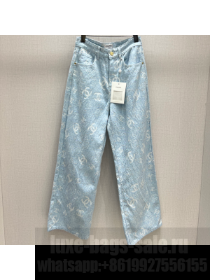 Chanel Cotton Denim Jeans Light Blue 2025