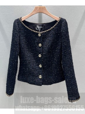 Chanel Women's Short Tweed Jacket Black