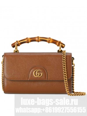 Gucci Diana Mini Shoulder Bag 675795 Dark Coffee