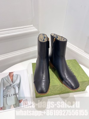 Gucci Women's with Interlocking G Hills Logo ankle boot Black 2021 Collection