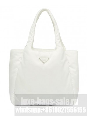 Prada Large Padded Re-Nylon Tote Bag 1BG449 Cream