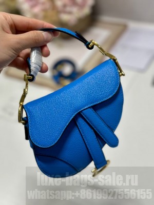 DIOR MICRO SADDLE BAG Antique Goatskin S5685CC blue