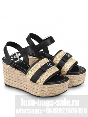 Louis Vuitton Women's Starboard Wedge Sandal Black