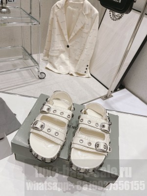 Balenciaga Cagole Flat Slide Sandals in Crinkle Shiny Leather 2023 02