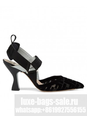 Fendi Women's Mid-Heel Slingbacks Black