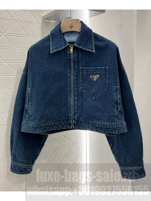 Prada Women's Denim Jacket Dark Blue