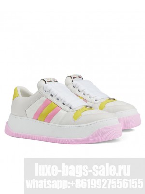 Gucci Unisex Screener Sneaker With Web 777102 Pink
