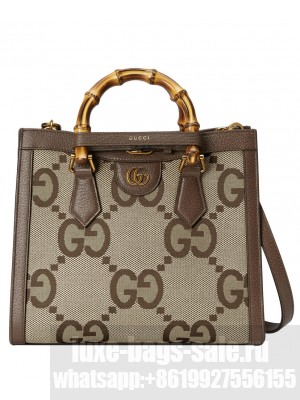 Gucci Diana Jumbo GG Small Tote Bag 660195 Dark Coffee