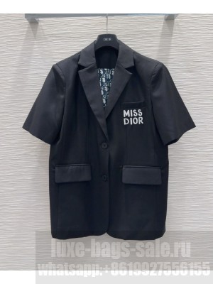 Christian Dior Women's Miss Dior Allover Pattern Short-sleeved Jacket Black