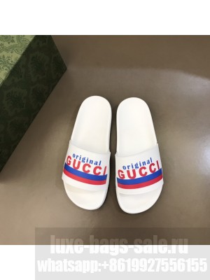 Gucci Unisex Rubber Flat Slide Sandals 08 2021 Collection