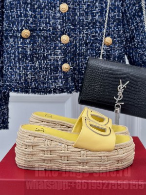 Valentino Garavani VLogo Cutout Sandals Yellow