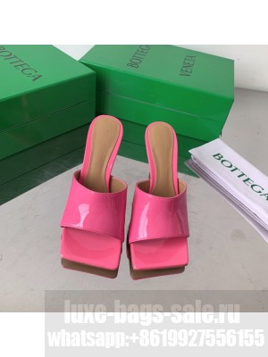 Bottega Veneta Stretch Patent Leather 9cm Mule Slide Pink Sandals 2022 Collection