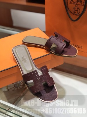 Hermes Oran Flat slippers in epsom leather 011 2021 Collection
