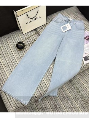 Chanel Women's Straight Jeans Blue