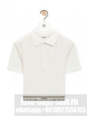 Loewe Women's Cropped Polo In Silk And Cotton White