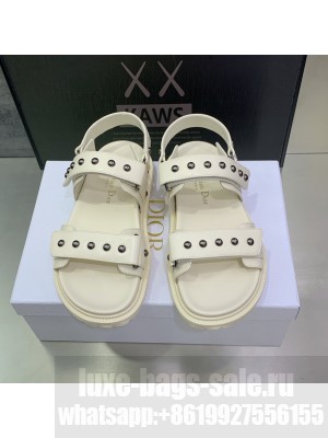 Christian Dior DIORACT SANDAL Cream Calfskin and Rubber