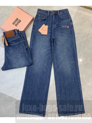 Miumiu Women's Straight Jeans Blue