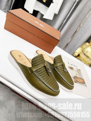Loro Piana Sprightly Charms Walk Loafers 2022 Collection,Olive