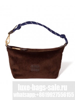 Miu Miu Corduroy Pouch 5NE841 Dark Coffee