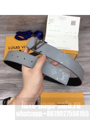 Louis Vuitton Grey 40MM Reversible Belt (Gun color buckle)
