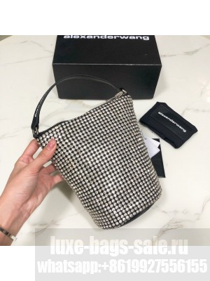 Alexander Wang Wangloc Bucket Bag With Crystal Rhinestone Chain Mesh Silver