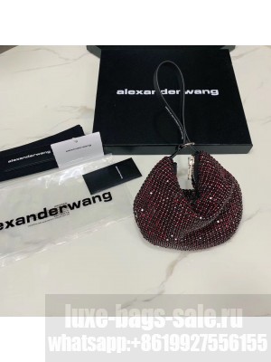 Alexander Wang Wangloc Fortune Cookie Bag With Crystal Rhinestone Chain Mesh Red