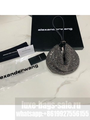 Alexander Wang Wangloc Fortune Cookie Bag With Crystal Rhinestone Chain Mesh Gray