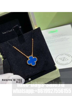 Van Cleef & Arpels VCA Vintage Alhambra Necklace Blue