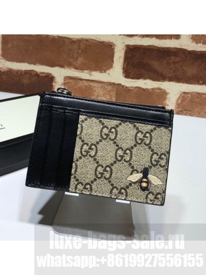 Gucci GG Canvas Leather Bee Card Case 597555 2019 Collection